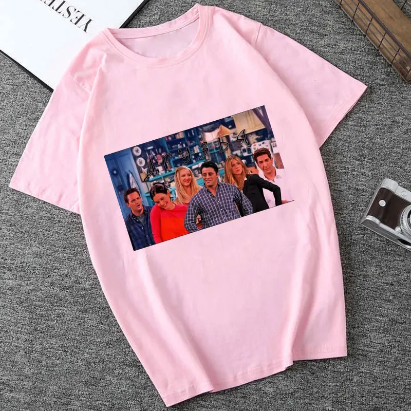 Харуджуку Kawaii Топы друзья ТВ футболка Женская корейский стиль модная Ulzzang