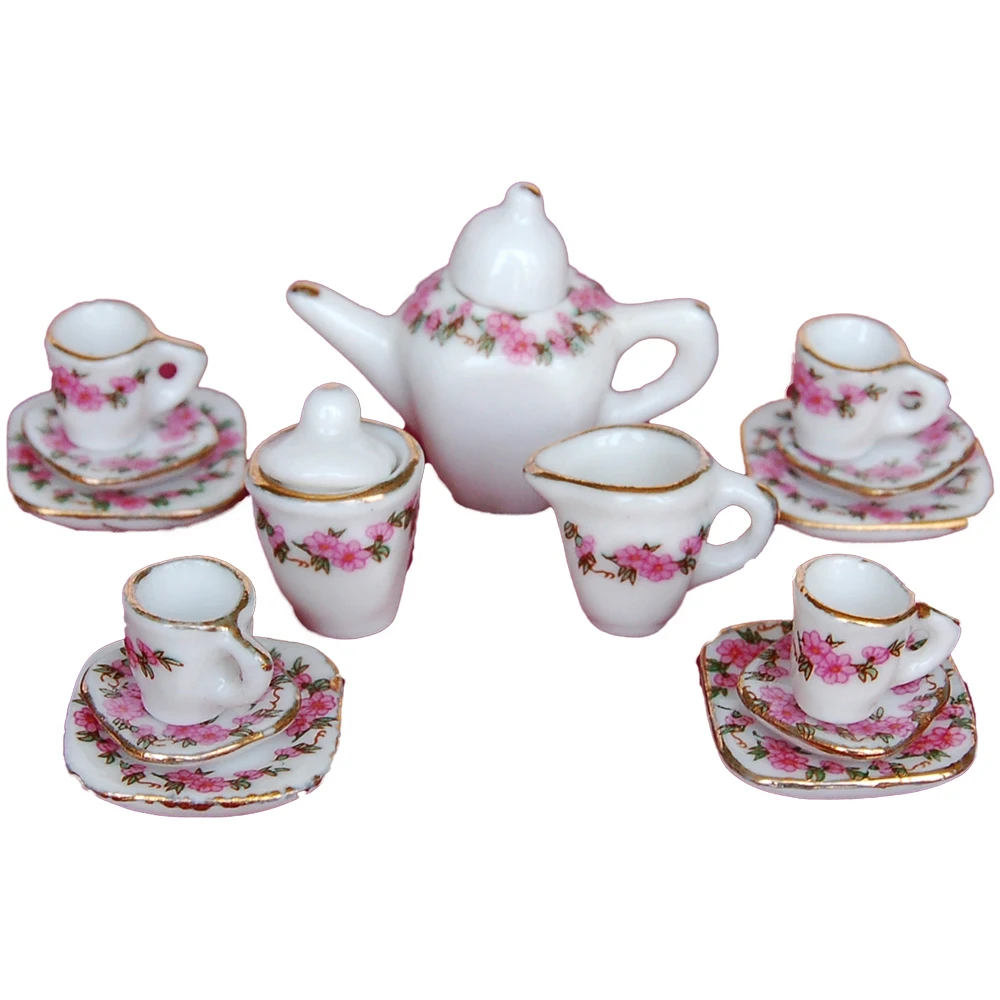 1/12 Миниатюрные аксессуары для кукольного домика мини фарфоровый чайный сервиз