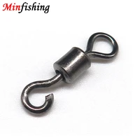 minfishing 50 pcslot ball bearing swivel with open hook rolling swivel fast fishing hook connector fishing accessories tackle