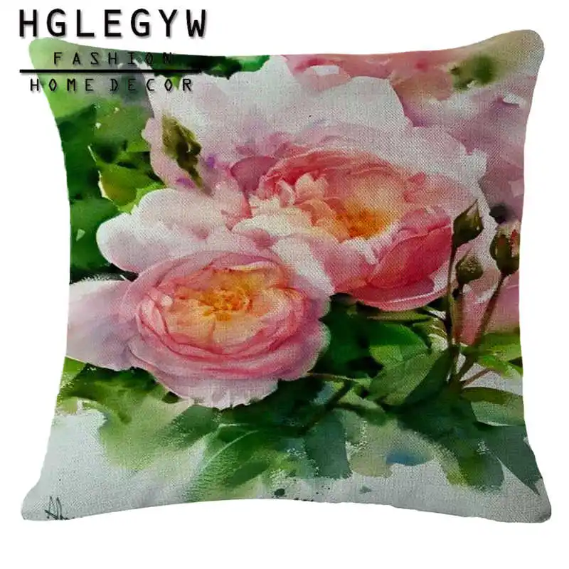 Наволочка с цветочным узором наволочка из хлопка и льна для дивана декоративная