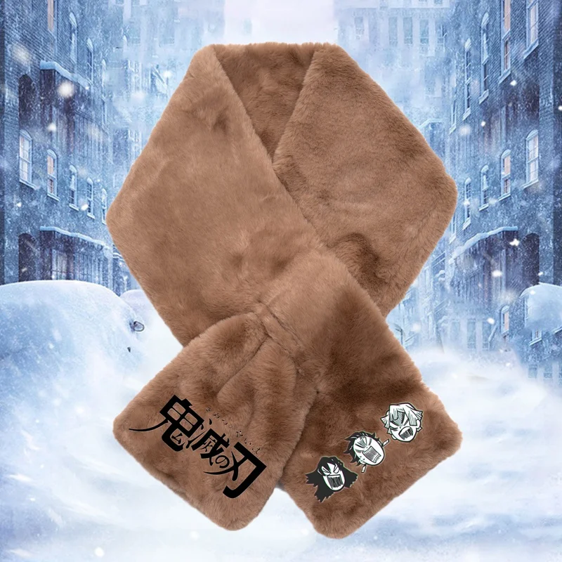 

NEW Winter Unisex Scarf Anime Demon Slayer Kimetsu No Yaiba Kamado Nezuko Kamado Tanjirou Scarf Keep Warm Gift