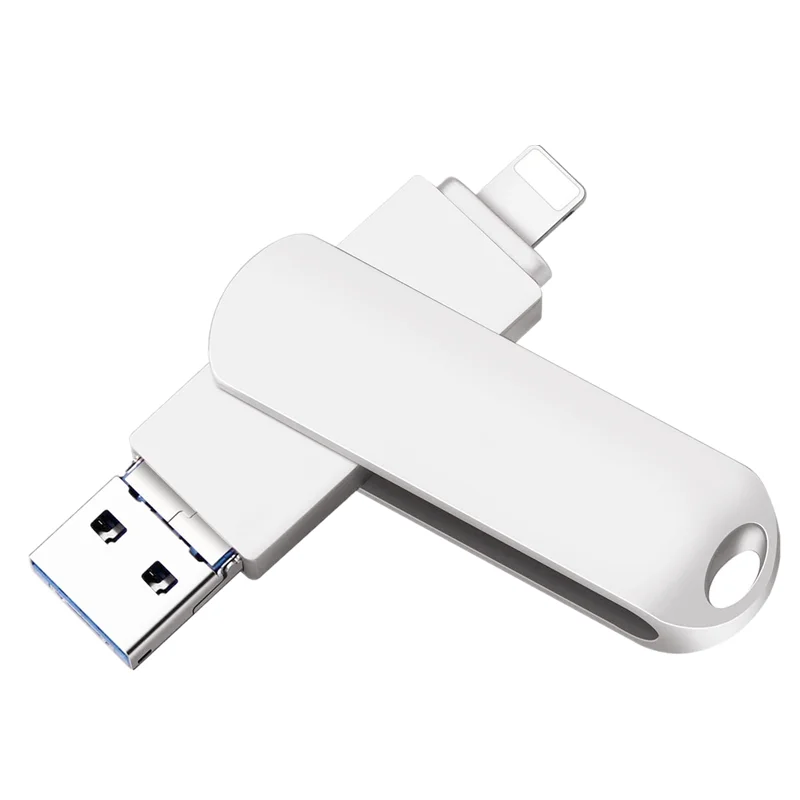 

Metal OTG Usb Flash Drive 256GB 128GB 64GB 32GB 16GB For iPhone 3 in 1 Lightning HD USB Flash 3.0 Pendrive Cle Memory Disk On Ky