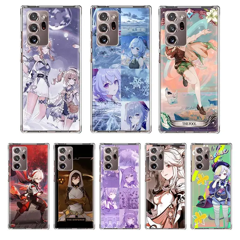 

Genshin Impact Anime Phone Case Coque For Samsung Galaxy Note 20 Ultra Note 10 Plus 8 9 F52 F62 M31S M30S M51 M11 Cover Funda