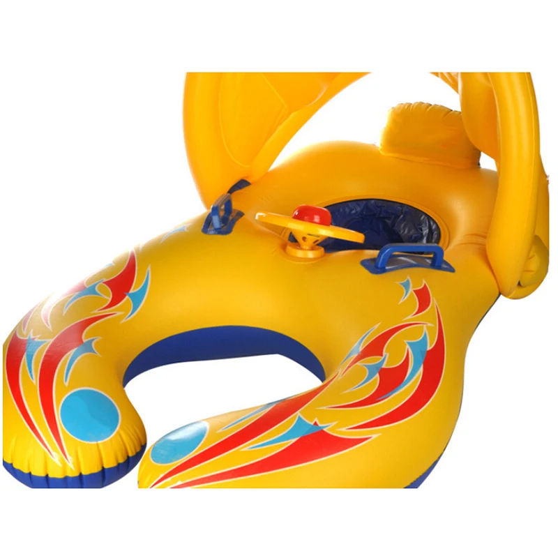 ПВХ надувное кольцо для купания мамы и ребенка двойное матери солнцезащитный