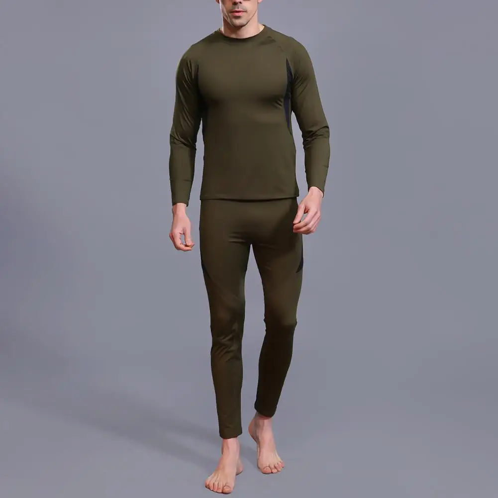 

2021 Men's Sport Running Clothes Winter Long Sleeve Blouse Top Pants Quick Drying Thermal Underwear Set Male Clothing