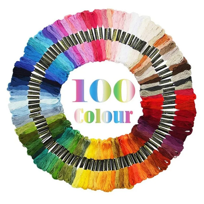 50/100 шт. хлопковые нитки для вышивки крестом 100 цветов | Дом и сад