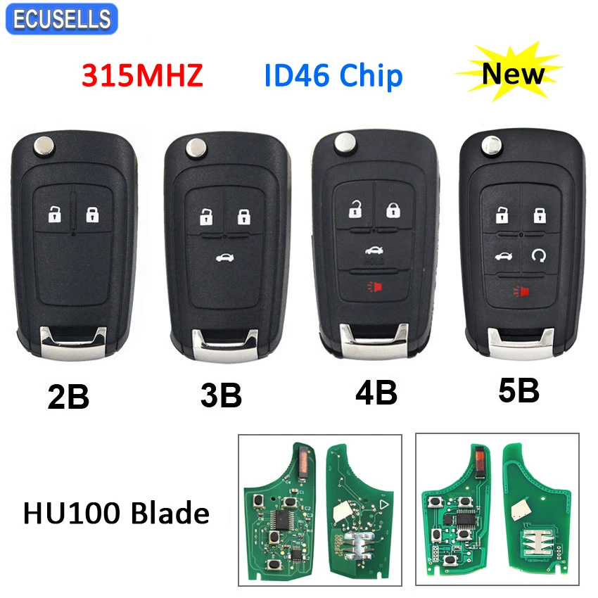 2/3/4/5 кнопка складной дистанционный ключ флип автомобильный смарт брелок 315 МГц ID46