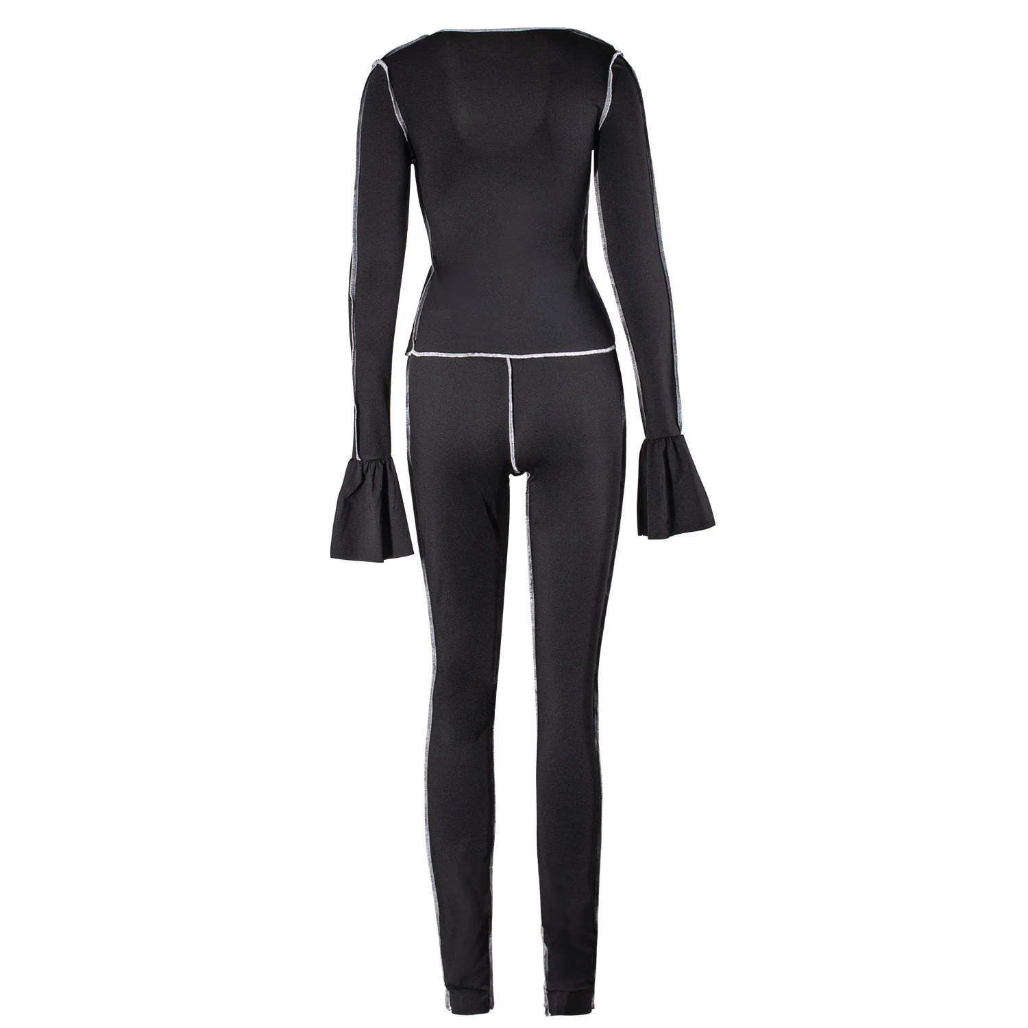 

Women Casual 2 Piece Outfit Long Sleeve Crop Tops and Bodycon Long Pants Sweatsuit Tracksuits Set