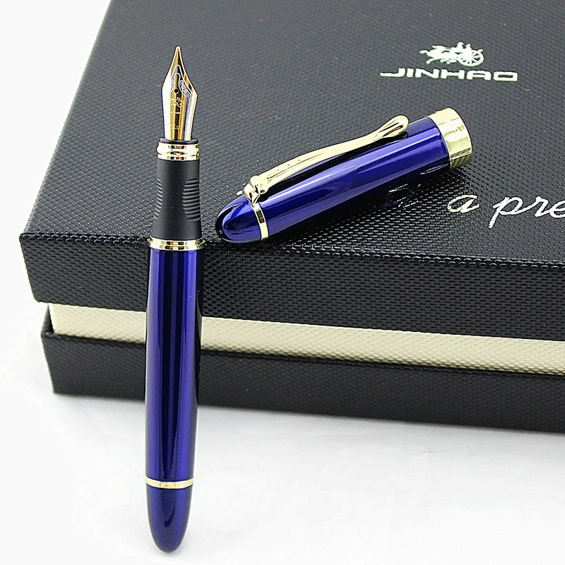JINHAO X450 глянец Черный 18KGP 0 7 мм перо с широким основанием перьевая ручка 450