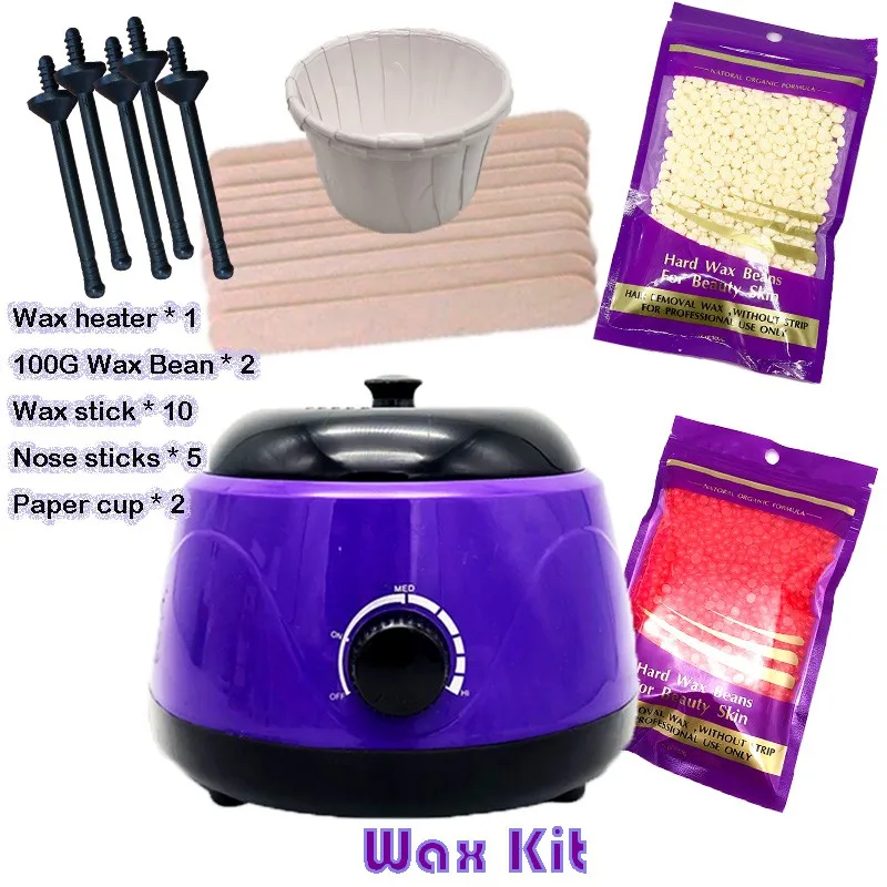 Электрическая машина для удаления волос нагреватель воска 200 г восковые бобы 10