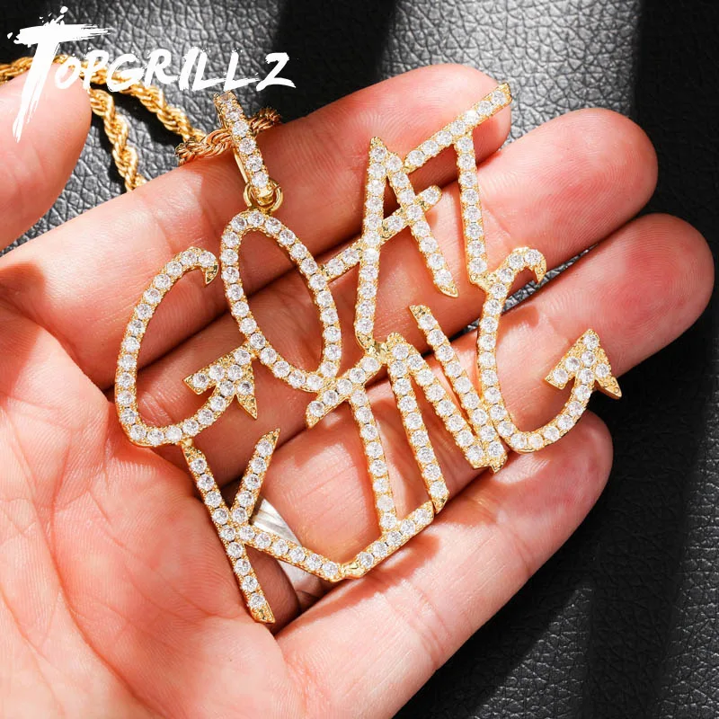 TOPGRILLZ Custom Name Iced Out Tennis Chain Letters Pendants Necklaces Men's Charms Zircon Hip Hop Jewelry With 4mm | Украшения и