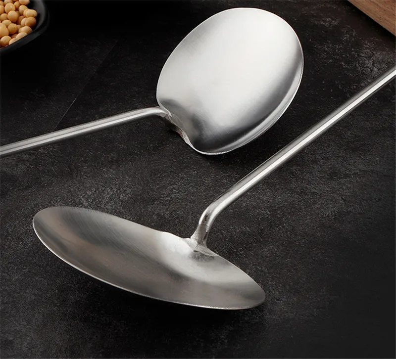 Лопатка из нержавеющей стали с большой длинной ручкой ложка для ресторана