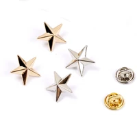 1pair 5 point star brooch 3d star pin hat bags pin collar button adornment shirt accessories mens fashion