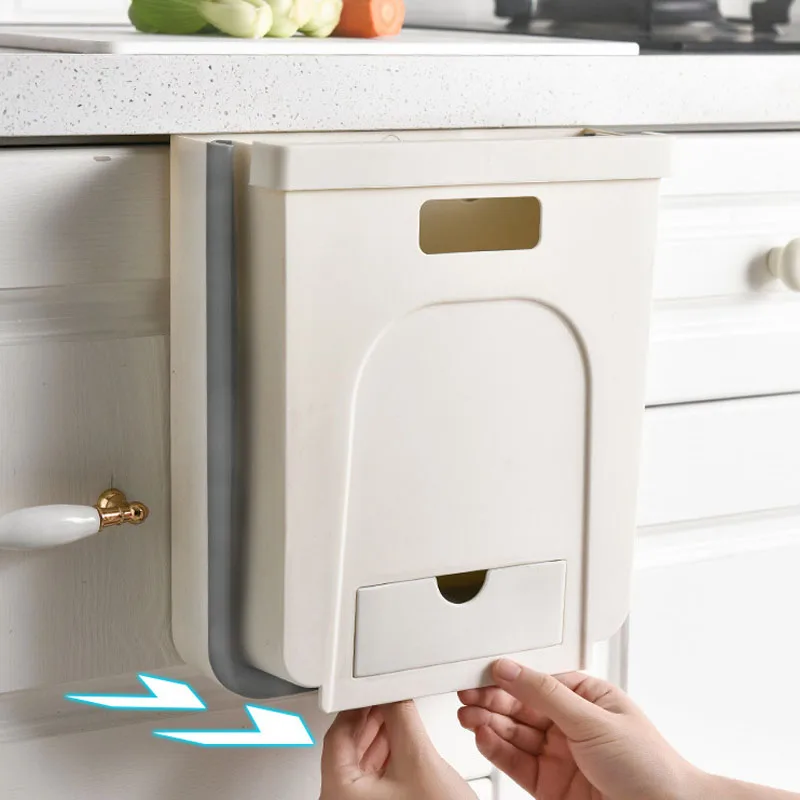 Кухонное складное мусорное ведро подвесная дверь шкафа мусорная корзина
