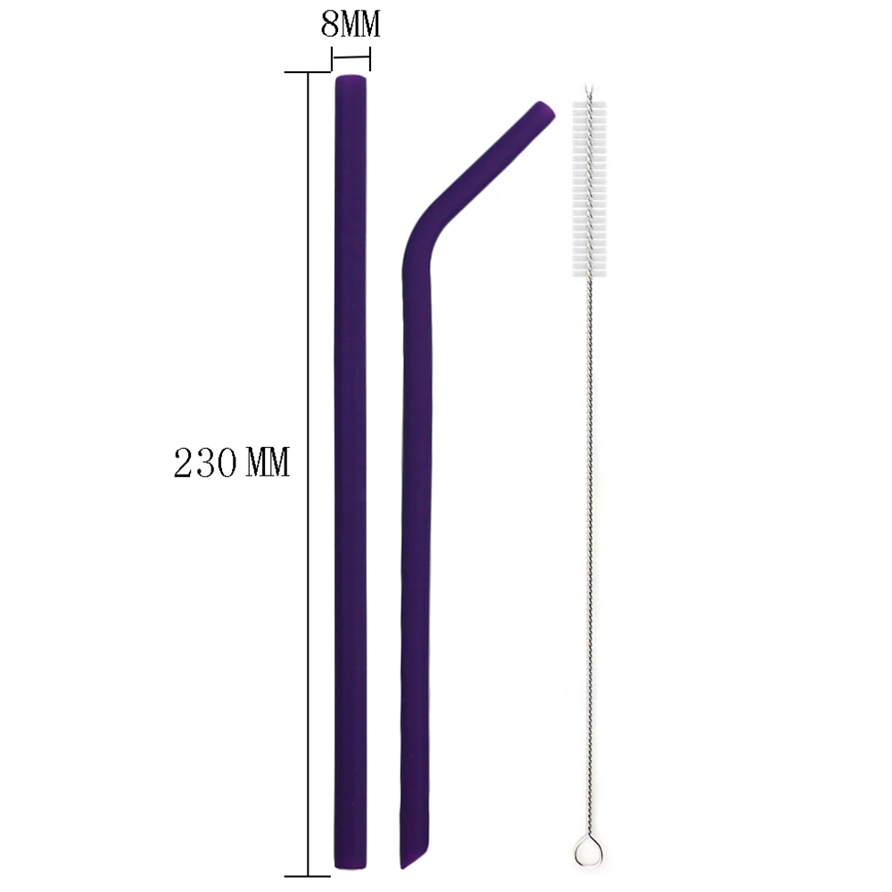 Изогнутые прямые питьевые соломинки пищевой класс складная силиконовая