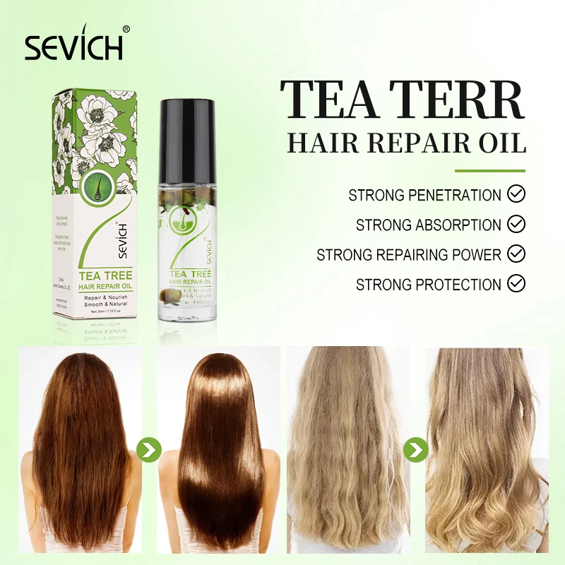 

Sevich 30ml Tea Tree Nourishing Hair Treatment Oil Repair Damage Hair Moisturizing Hair Smoother Oil Restore Soft Hair Care