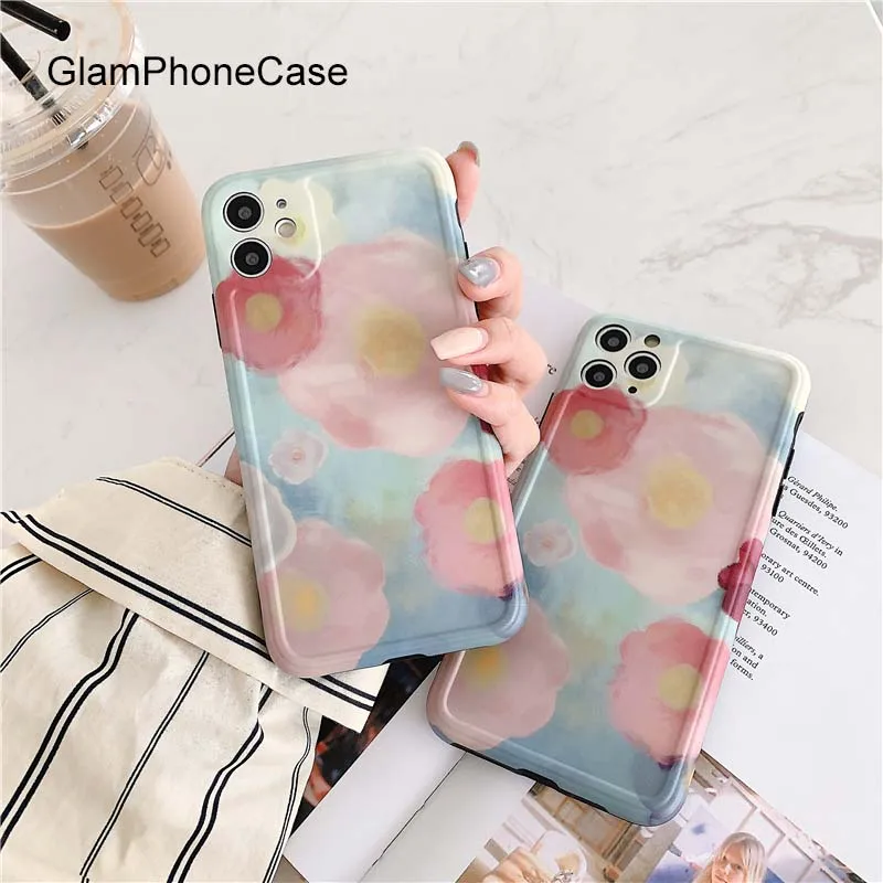 Винтажный чехол GlamPhoneCase для телефона с рисунком маслом iPhoneSE 2 11Pro/Max X XS Max XR мягкий