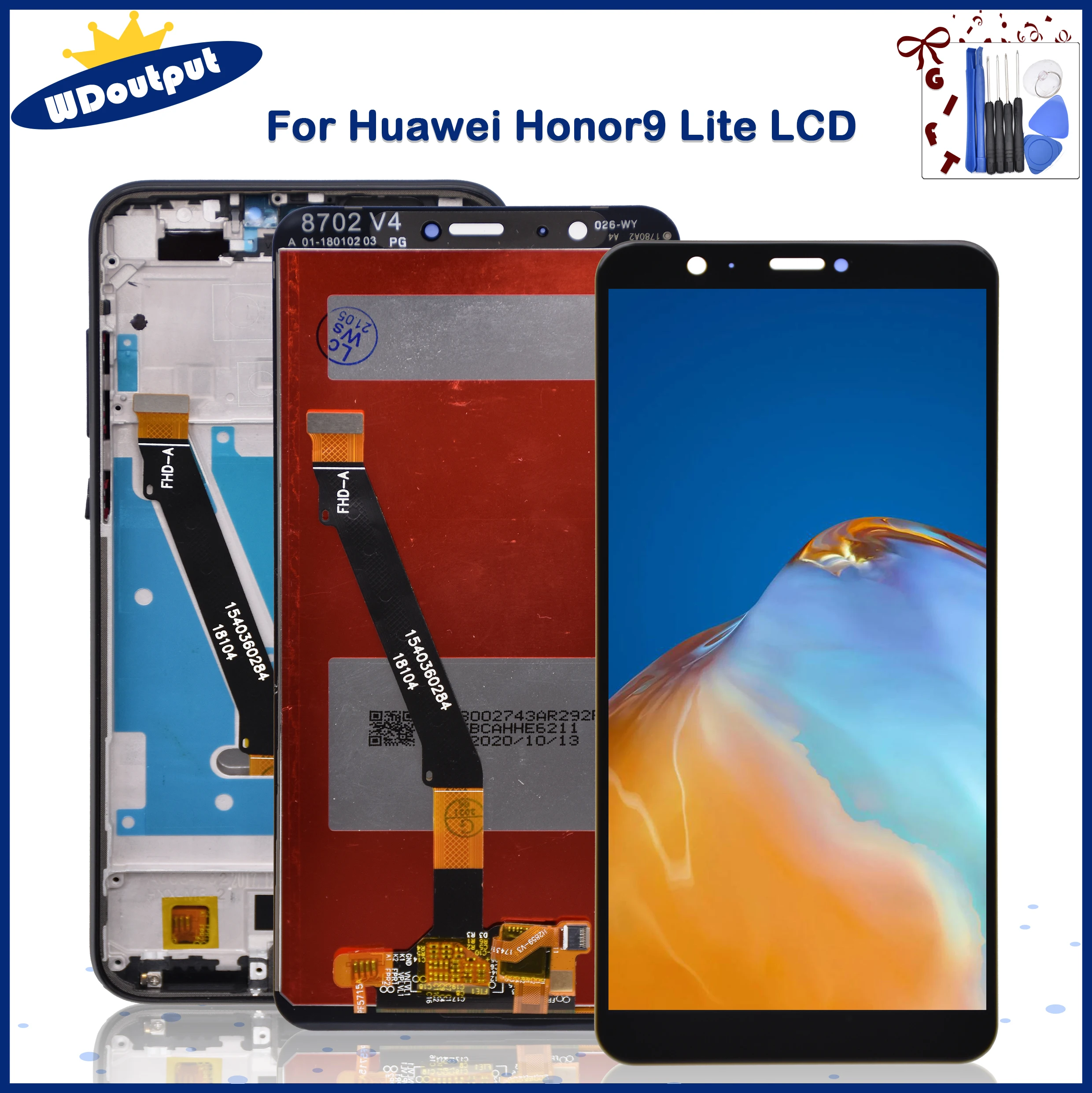 Pantalla LCD Original de 5,65 pulgadas para Huawei Honor 9 Lite, pantalla t&aacute;ctil LCD con marco-0