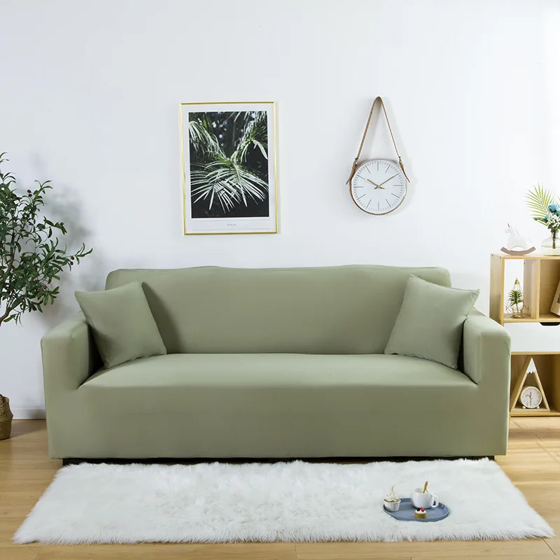 Чехол для дивана эластичный в белый горошек на сером фоне из полиэстера | Дом и