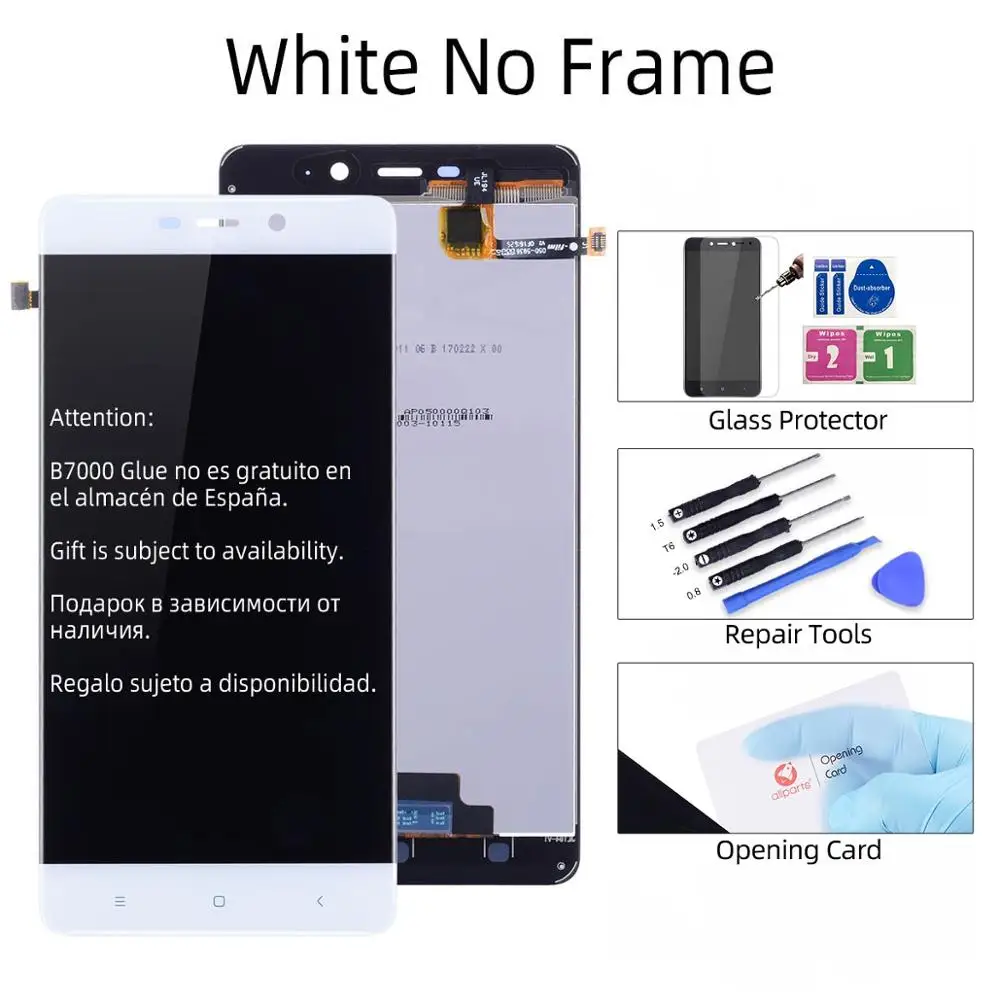 White No Frame Дисплей для Xiaomi Redmi 4 Pro Prime LCD в сборе с тачскрином на рамке 5.0'' черный черный золото - Цвет: White No Frame