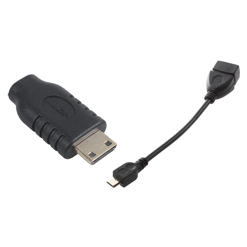

1 шт. адаптер для кабеля с разъемом Usb A 2,0 «мама» на Micro-Usb B «папа» и 1 шт. адаптер Micro-Hdmi типа D «мама» на тип C Hdmi «папа» F/M