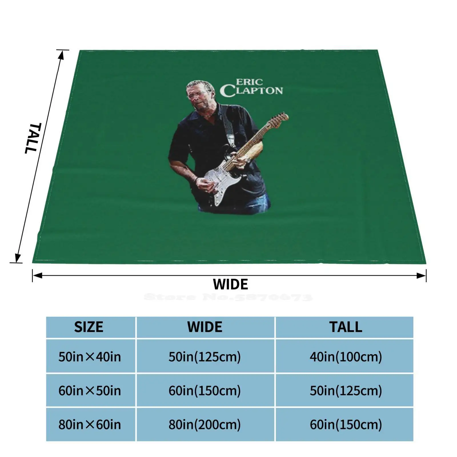 Эрик Клэптон играет на гитаре музыку нового продажи на заказ печати плюшевого пледа Стив Уинвуд 24 дюйма.
