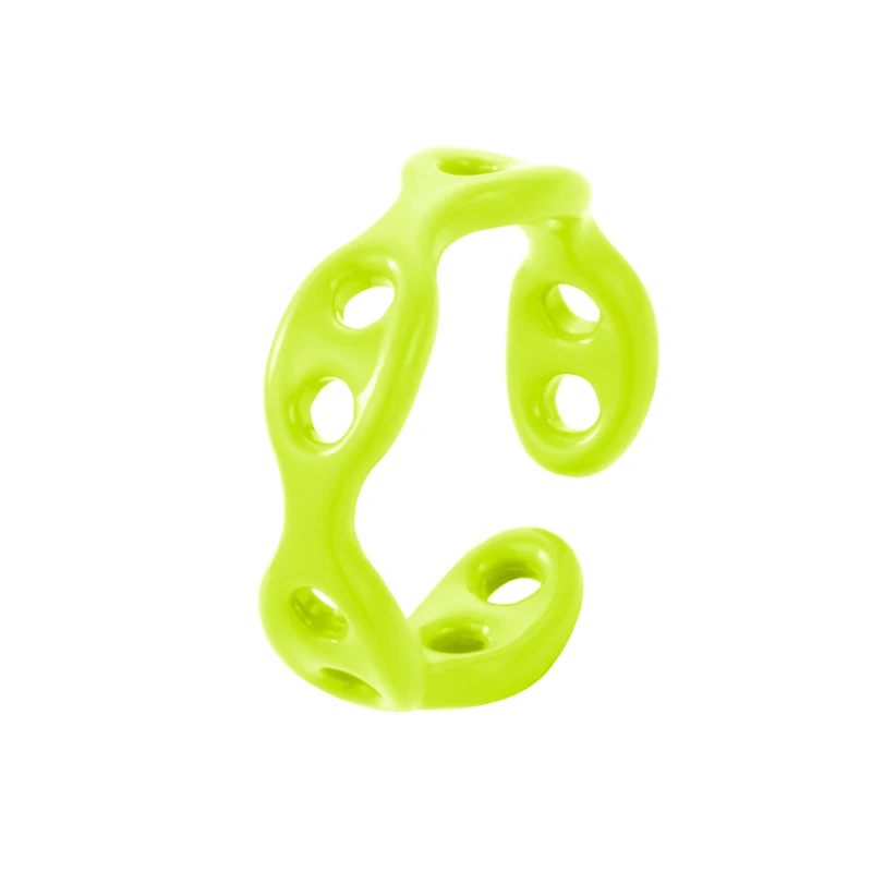 Женское неоновое кольцо из меди разноцветное регулируемое обручальное