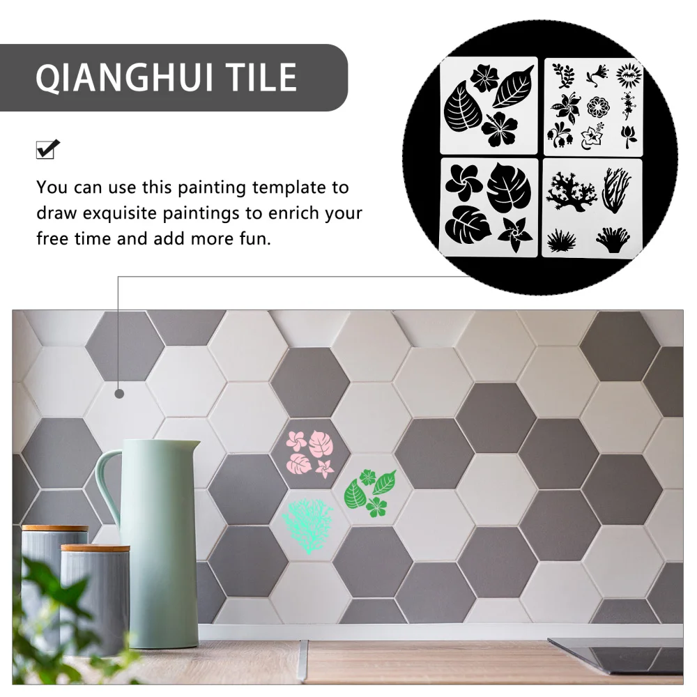 

8pcs Drawing Templates DIY Hollow-out Templates Decorative Painting Moulds