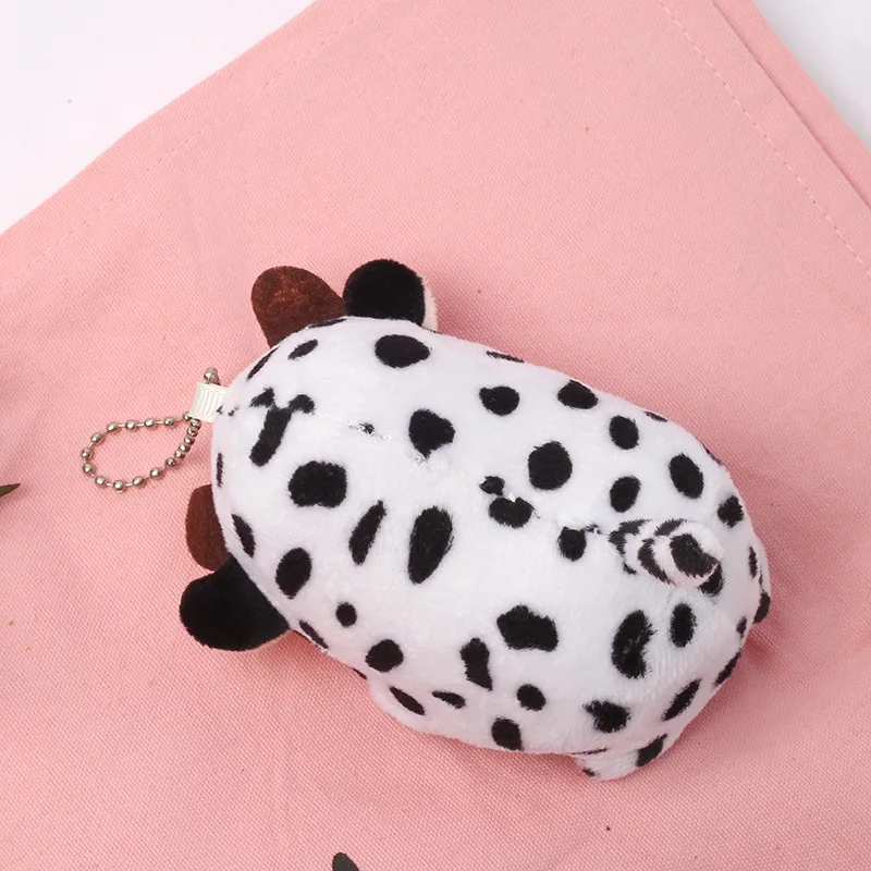 

2021Creativity Anime Plush Cow Toy Key Chains Lovely Couple Knapsack Accessory Keyring Fashion Men's Gift Car Keychain