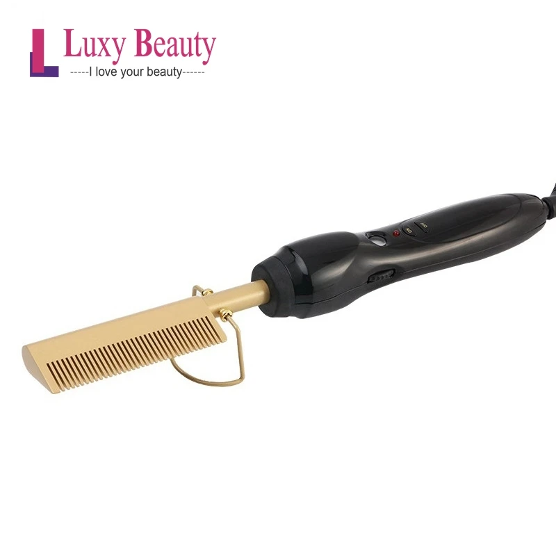 Hair Heating Straighter Flat Comb Quick-dry Brush and Curly Styling Heat Fast Adjustable Temperature Dry Wet Available | Шиньоны и