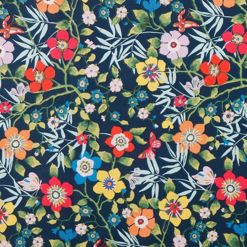 Саржевая ткань с цветочным принтом для шитья своими руками детское и стеганое