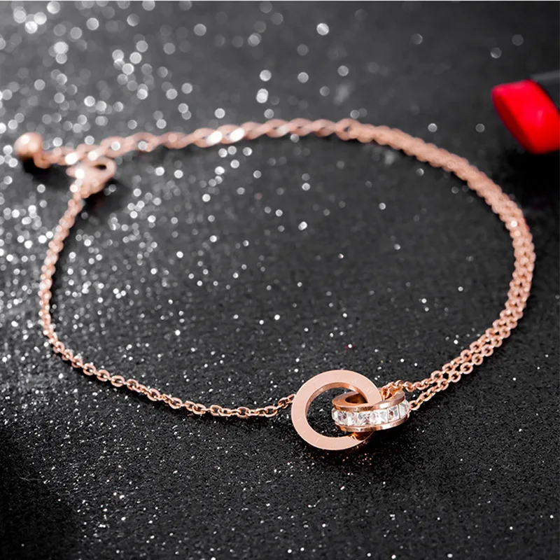 

Roman Numeral Bracelet High Quality Beautiful Shiny Round Crystal Ring Ladies Stainless Steel Bracelet Ladies Jewelry