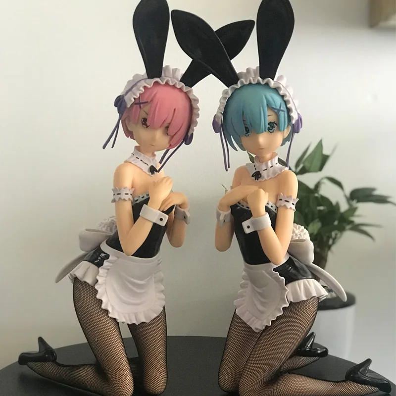 

Action Figure Re Zero Starting Life in Another World Ram Rem Bunny Girl Anime Sexy Girl Figure Model Toys Ram Rem Bunny Ver. PVC