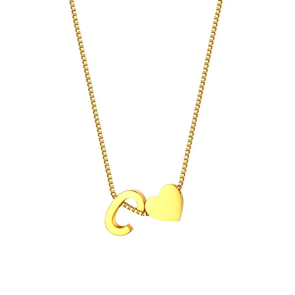 Ожерелье BONISKISS с подвеской в форме сердца буквами из нержавеющей стали |