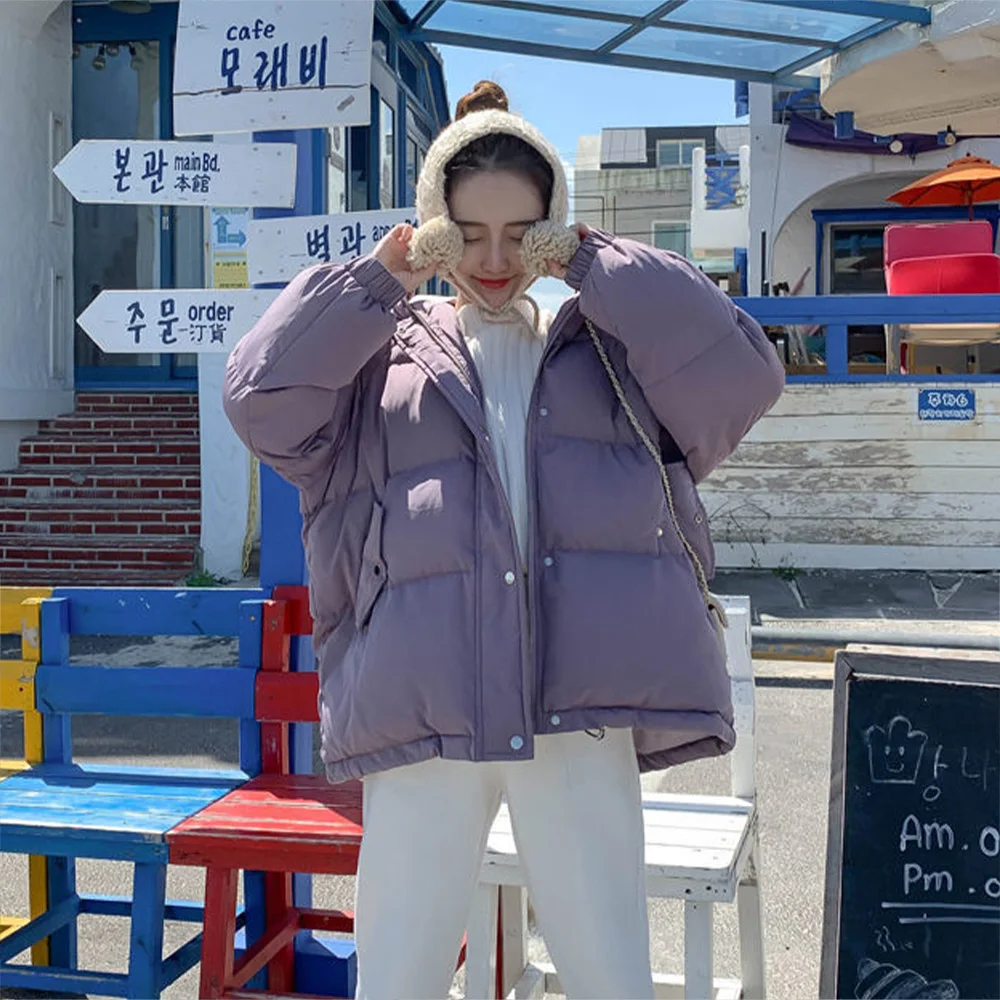 Winter Thick Warm Women Jacket Korean Style Loose Hoodie Down Jacket Cotton Padded Coat Coat 2021 Fashion Autumn Women Jacket