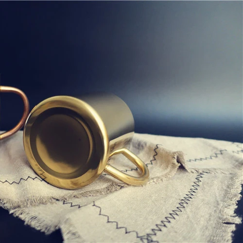 Старинная латунная кружка из нержавеющей стали чашка для молока и чая с медным