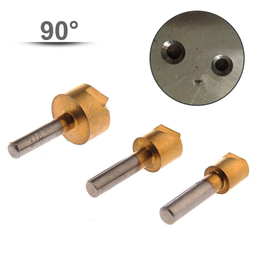 3 шт. набор зенкеров 1/4 ''шестигранный хвостовик HSS 5 Концевая фреза 90 градусов