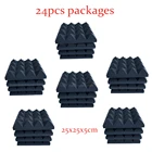 Студийная акустическая пена, Звукопоглощающая, 16 пирамидок, 24 шт., 250x250x50 мм, панельная, Защитная, звукостойкая губка для плитки