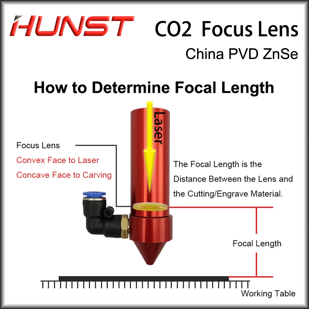 Hunst China CO2 ZnSe  Focus Lens Dia.12 18 19.05 20mm FL38.1 50.8 63.5mm for Laser Engraving Cutting Machine Spare Parts images - 6