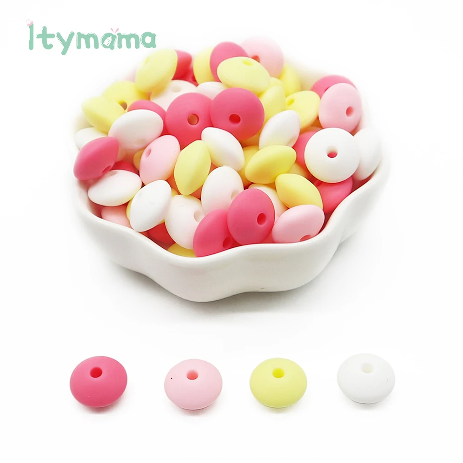 Itymama, 60 шт., пищевые силиконовые счеты, бусины, жемчуг, силиконовые бусины, сделай сам, Прорезывание Зубов, уход за ребенком, ожерелье, соска, цепочка, детский Прорезыватель