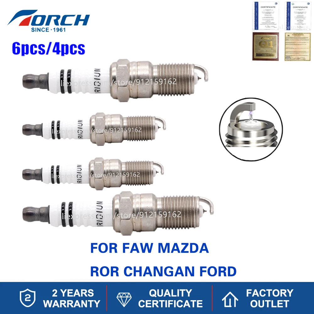 

China original TORCH Iridium Platinum spark plugs Q6RTIP-13 for FAW MAZDA Car Auto Automobiles CHANGAN FORD Denso VT20 Candle