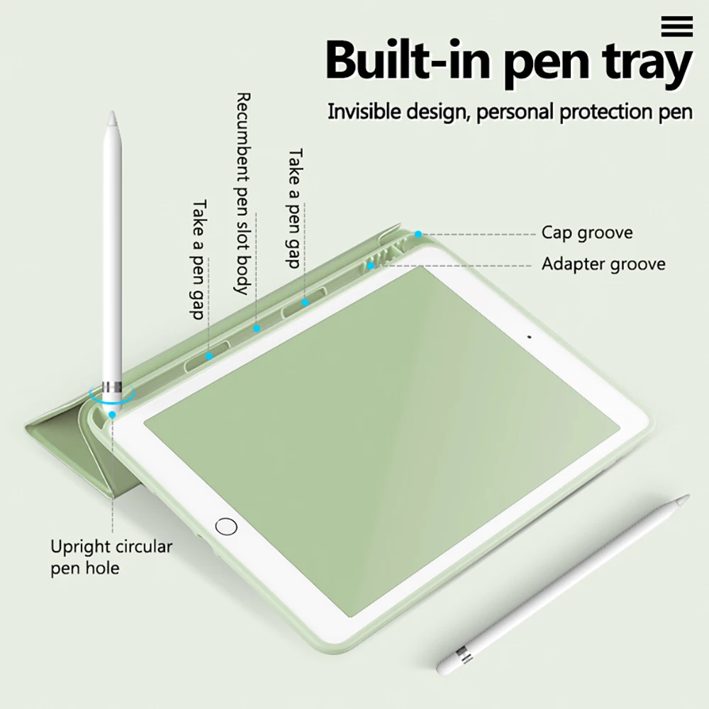 Чехол UTHAI для ipad 10 2 чехол 2019 с держателем ручки 5 7 го поколения мягкий силиконовый