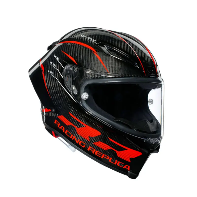 

Мотоциклетный шлем на все лицо из углеродного волокна AGV Pista GP RR черные красные спортивные шлемы для верховой езды Профессиональный гоночны...