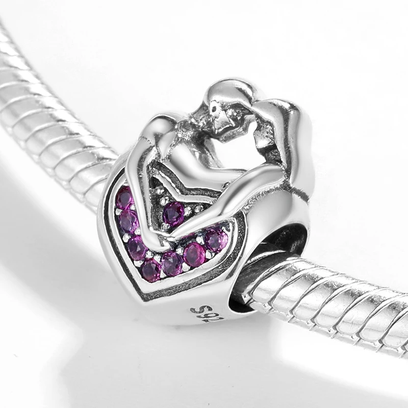 Бусины из серебра 100% пробы с розовым фианитом | Украшения и аксессуары