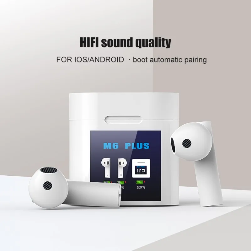 Беспроводные наушники M6 airdots вкладыши водонепроницаемые с микрофоном PK Redmi Airdots