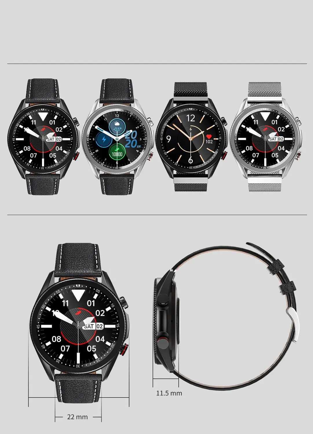 

Bluetooth Call Smart Watch Body Temperature Bracelet For Men Heart Rrate Blood Pressure Monitor Smartwatch For IOS And Android