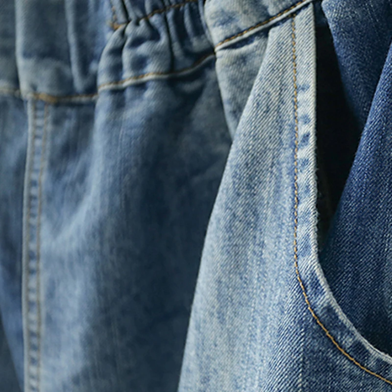 Женские юбки с вышивкой потертые длинные джинсовые средней длины в стиле девушки