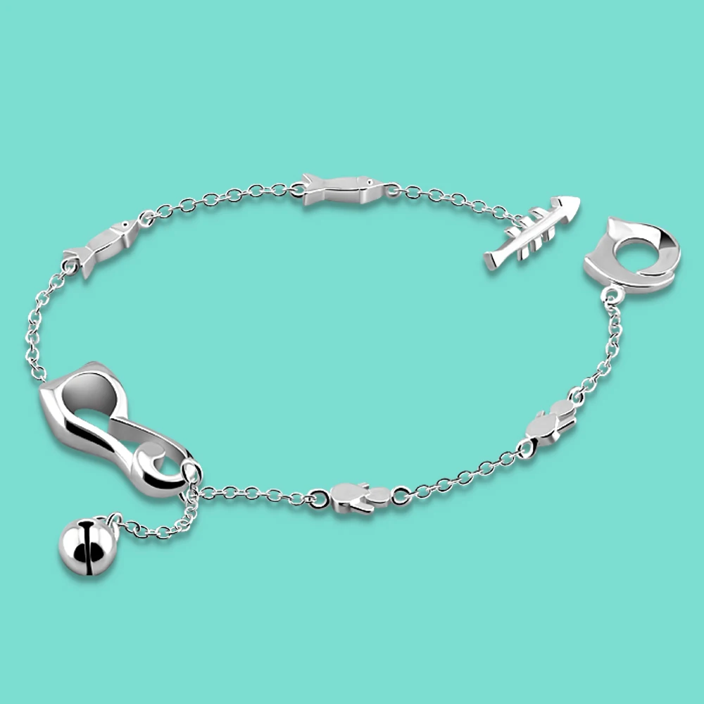 Женский браслет цепочка из серебра 925 пробы с подвеской колокольчиком 22 5 см| |