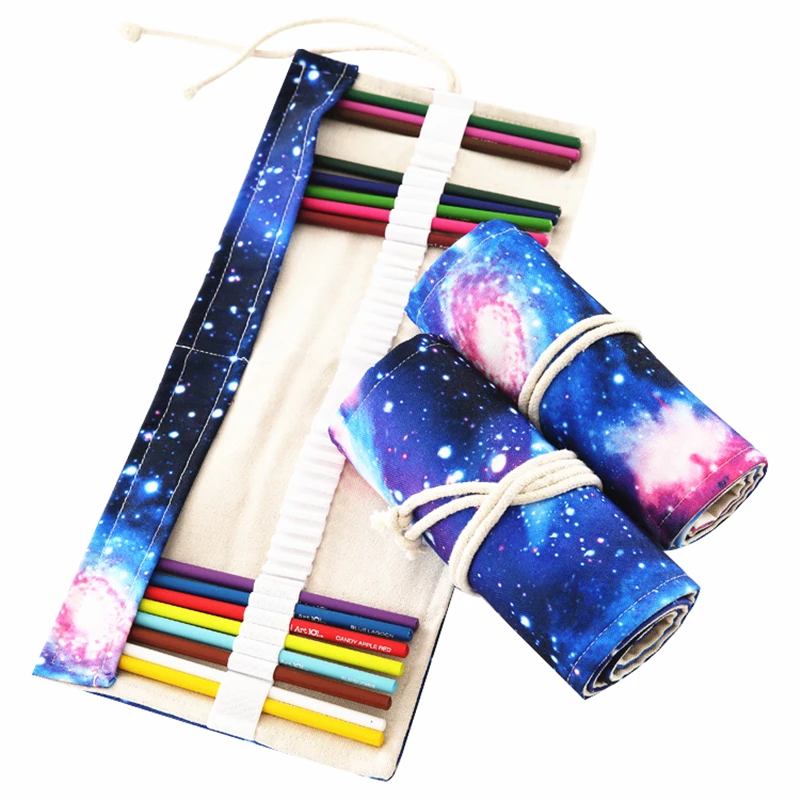 Пенал тканевый в рулоне для карандашей милая занавеска со свинцовым рисунком