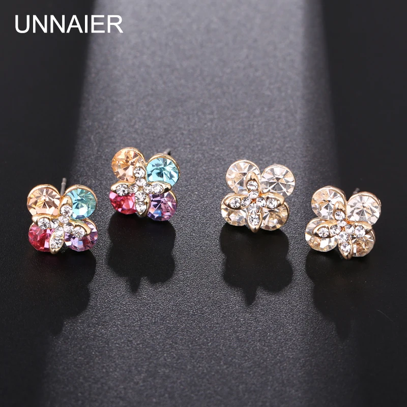 

UNNAIER fashion popular Simplicity color white Semi-precious stones Earrings Female Prevent allergy Ear jewelry